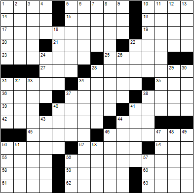September crossword puzzle grid