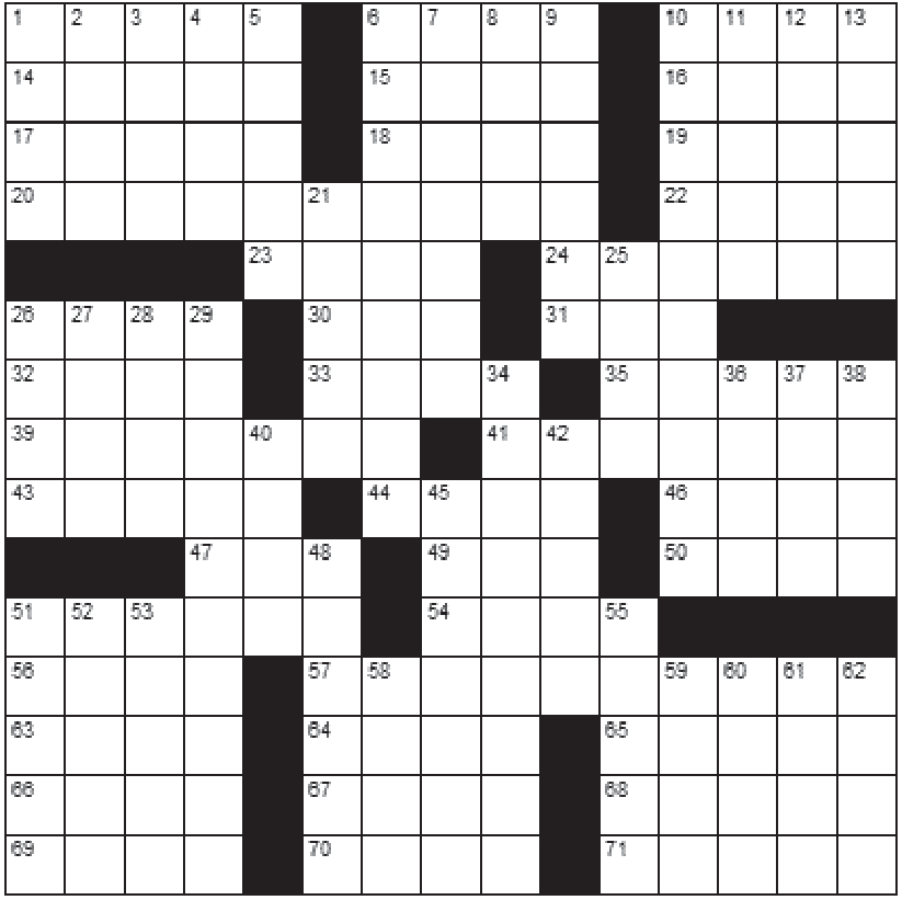 November 2026 crossword puzzle grid